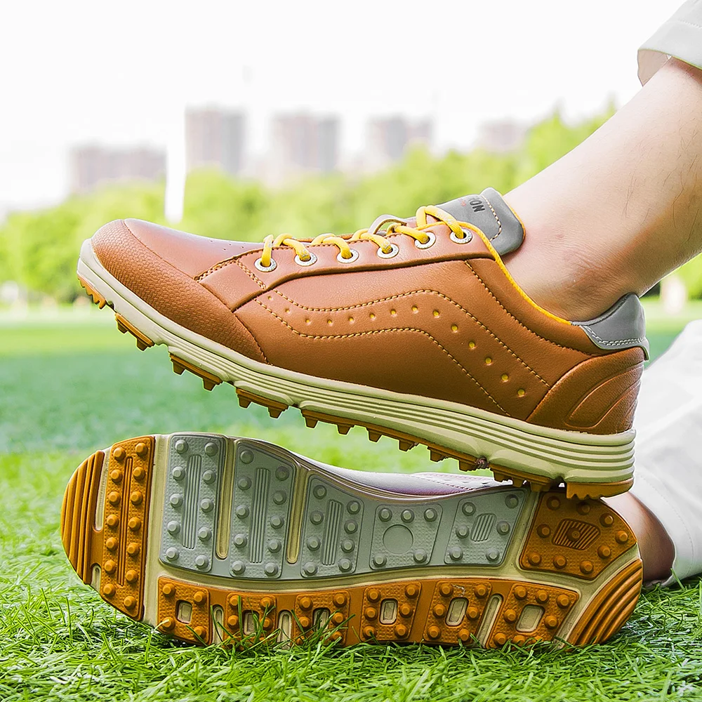 Men Spikeless Waterproof Golf Shoes Microfiber Breathable Anti-slip Outdoor Training Casual Sneakers size 39-48