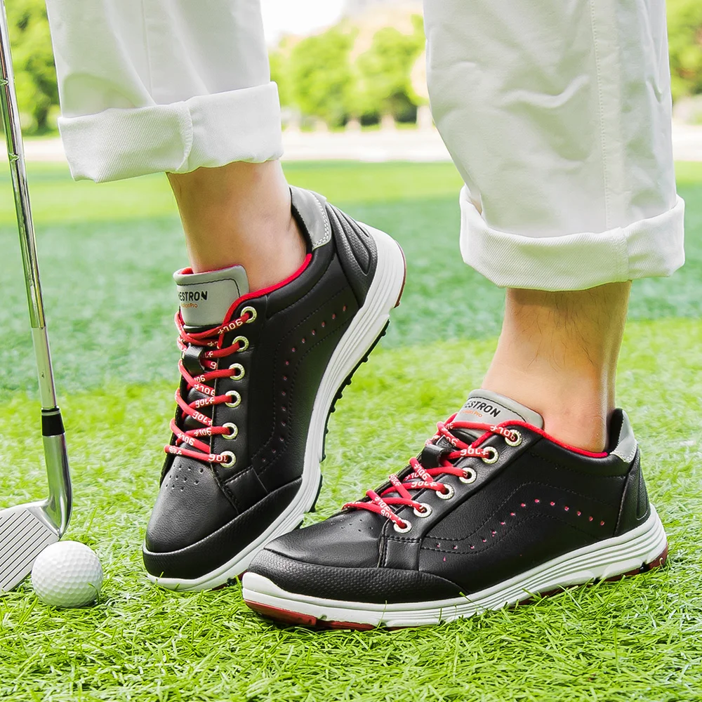 Men Spikeless Waterproof Golf Shoes Microfiber Breathable Anti-slip Outdoor Training Casual Sneakers size 39-48