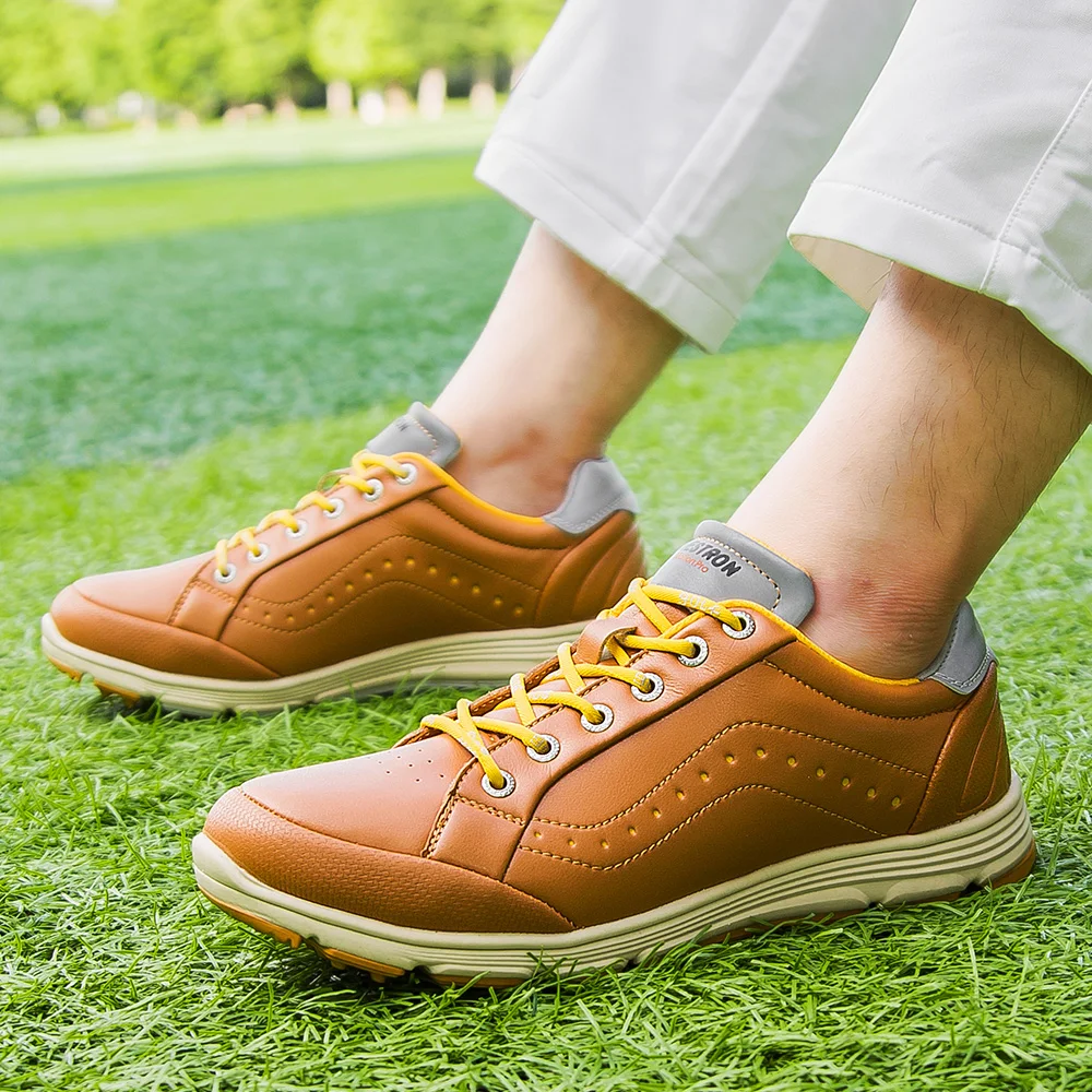 Men Spikeless Waterproof Golf Shoes Microfiber Breathable Anti-slip Outdoor Training Casual Sneakers size 39-48