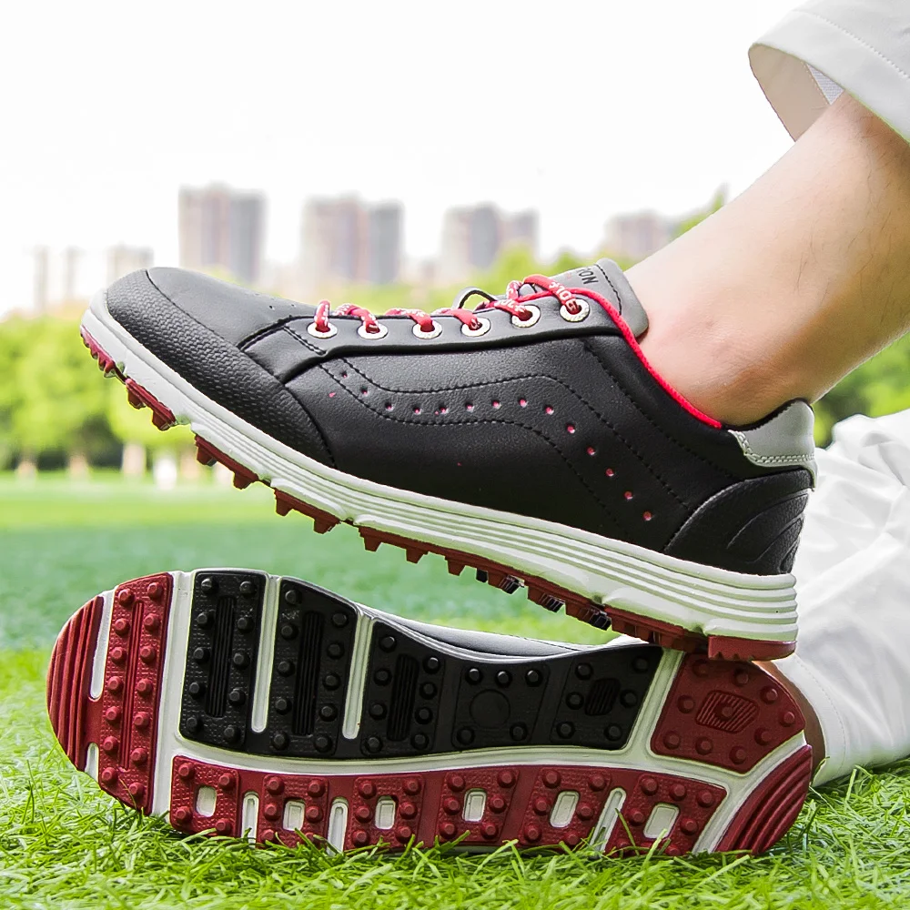 Men Spikeless Waterproof Golf Shoes Microfiber Breathable Anti-slip Outdoor Training Casual Sneakers size 39-48