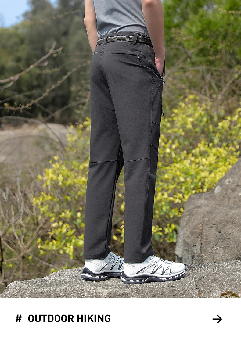 Men's Outdoor Elastic Quick-Dry Hiking Pants, Water-Resistant, Durable, Comfortable, Versatile, Suitable for Daily Work, Mountaineering, Camping, and Fishing Activities