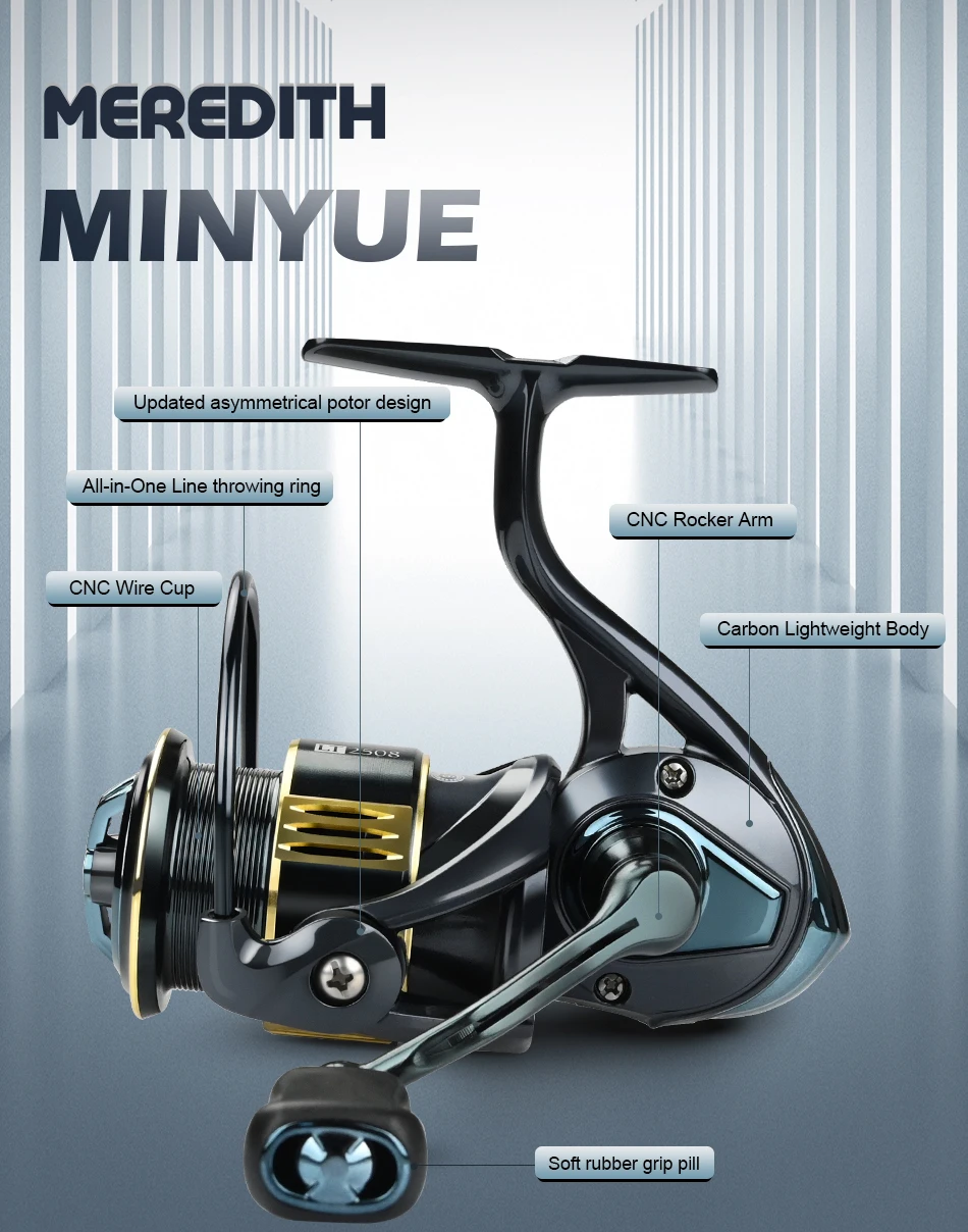 MEREDITH Metal Fishing Reel 9+1BB Bearings 7kg Max Drag Waterproof and Corrosion Resistant for Both Fresh and Seawater