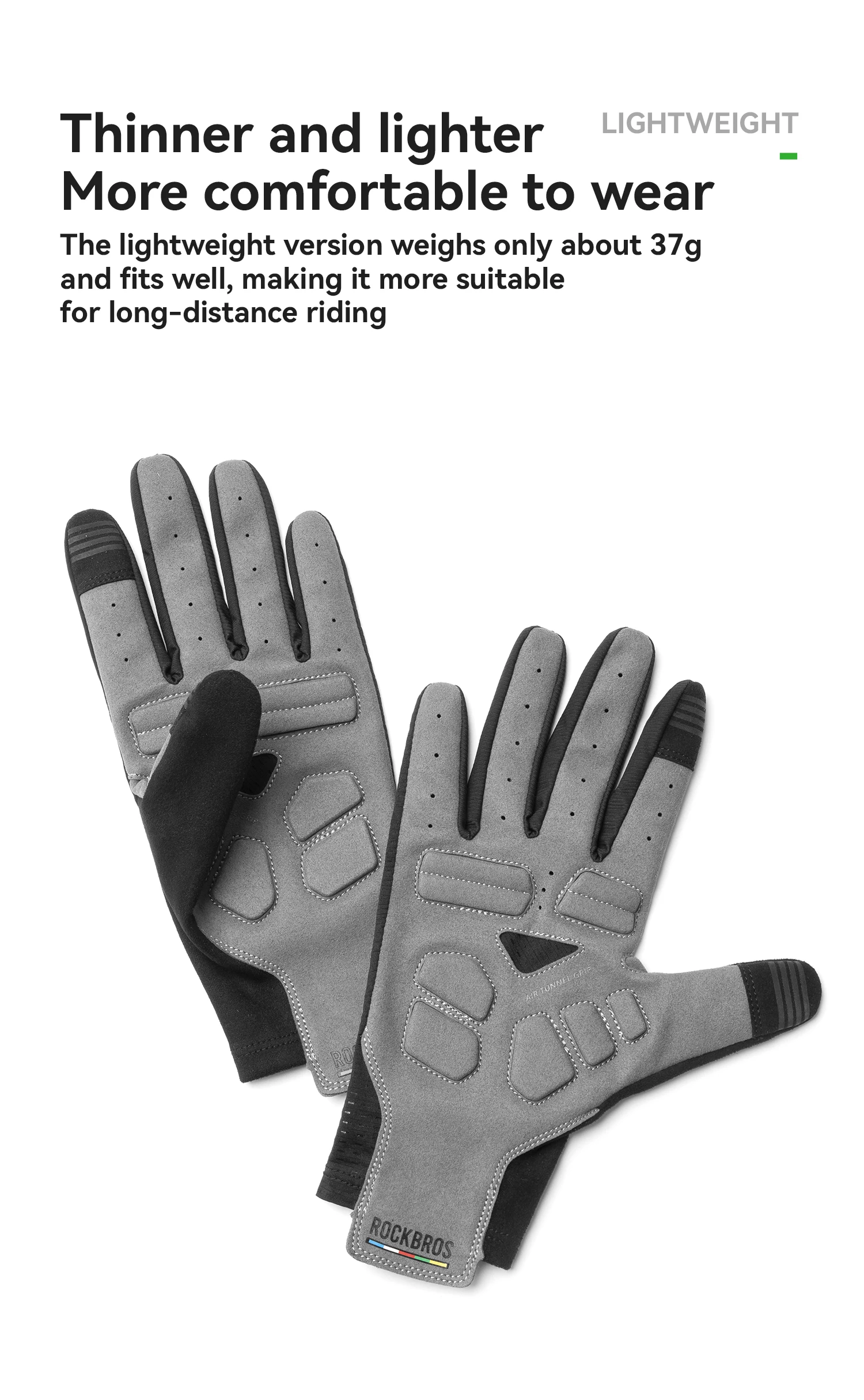 ROCKBROS ROAD TO SKY Cycling Gloves Full Finger Summer Breathable Bicycle Gloves Touch Screen Padded Sun protection Bike Gloves
