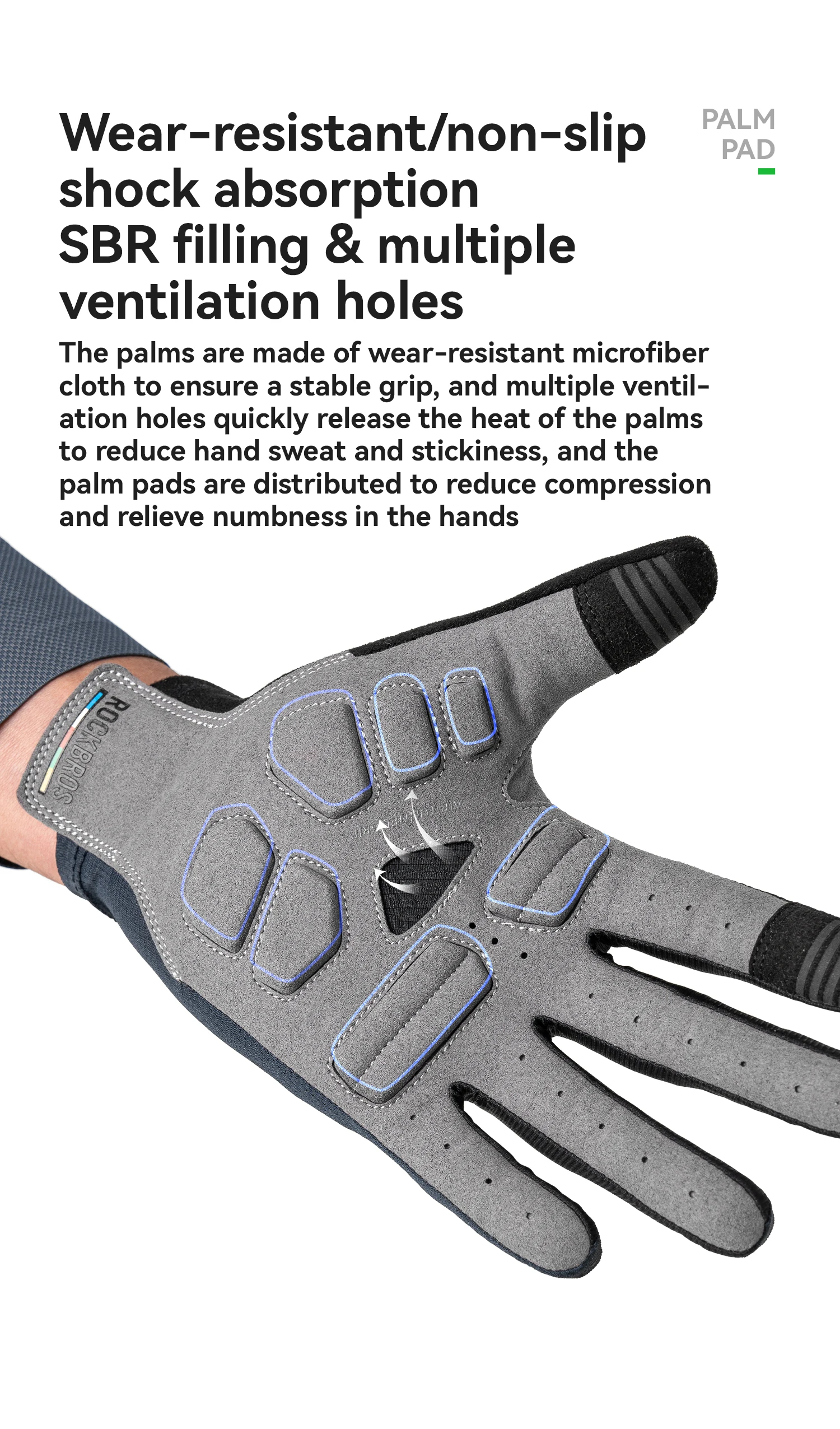 ROCKBROS ROAD TO SKY Cycling Gloves Full Finger Summer Breathable Bicycle Gloves Touch Screen Padded Sun protection Bike Gloves