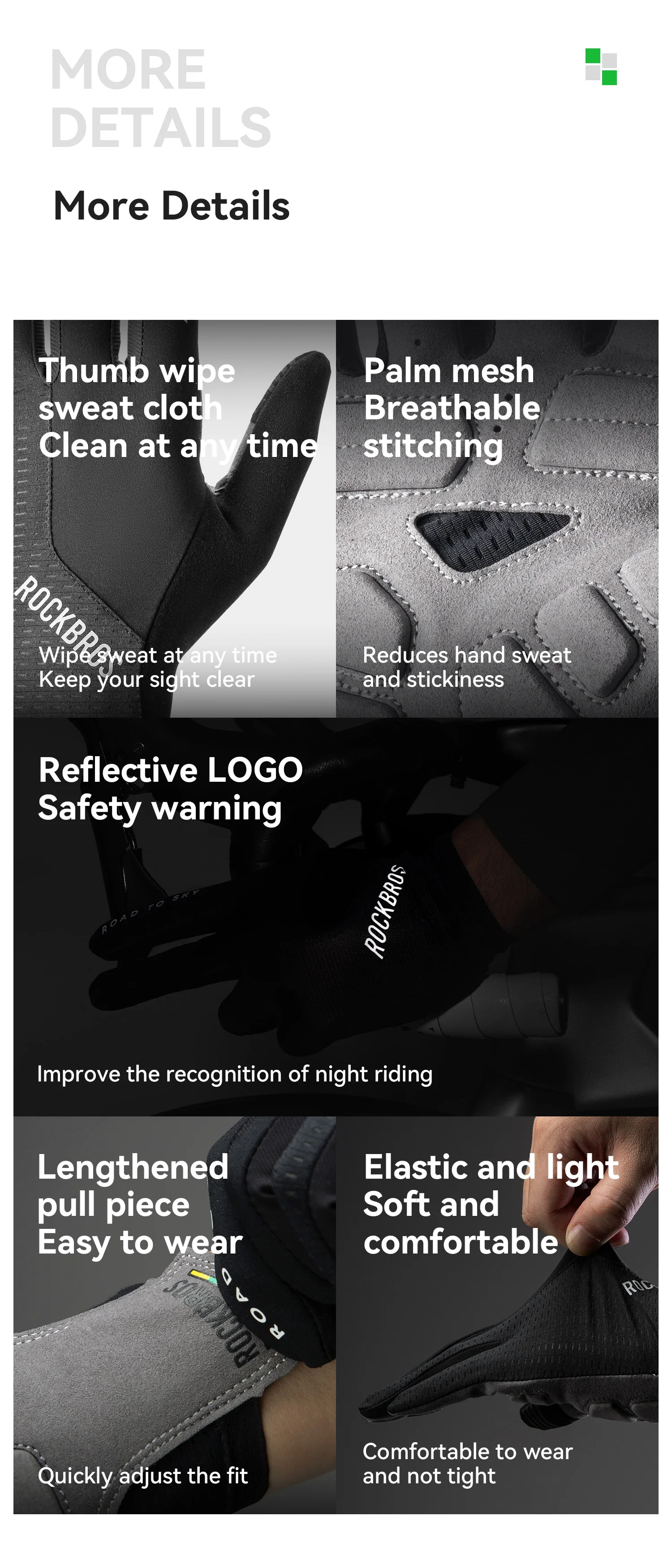 ROCKBROS ROAD TO SKY Cycling Gloves Full Finger Summer Breathable Bicycle Gloves Touch Screen Padded Sun protection Bike Gloves
