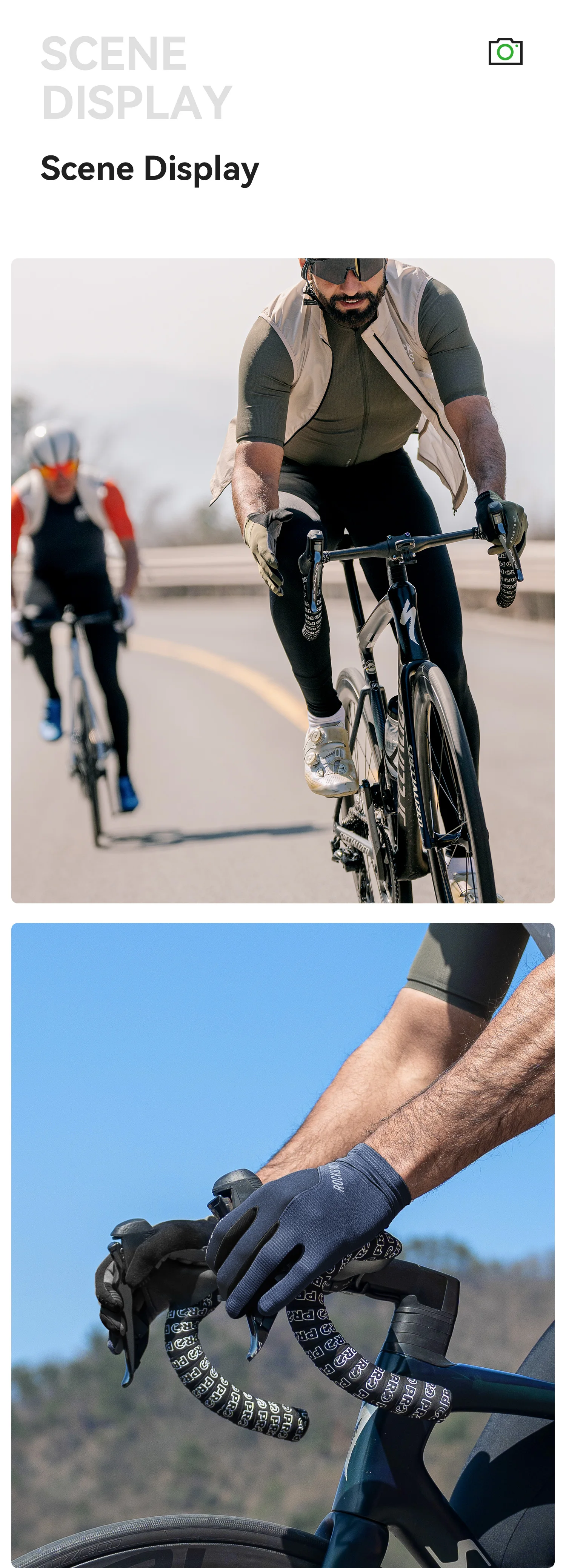 ROCKBROS ROAD TO SKY Cycling Gloves Full Finger Summer Breathable Bicycle Gloves Touch Screen Padded Sun protection Bike Gloves