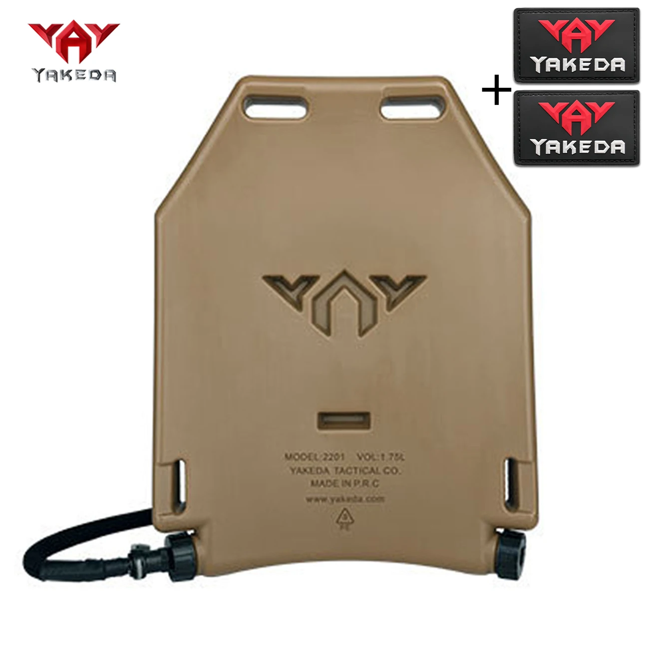 YAKEDA Hunting Vest Insert Plate Water Bag Comes with Drinking Hose+Bite Valve Connector Hard Shell Comes with Badge