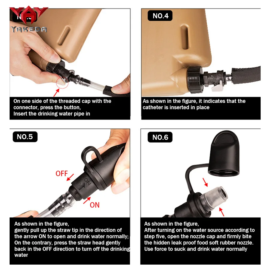 YAKEDA Hunting Vest Insert Plate Water Bag Comes with Drinking Hose+Bite Valve Connector Hard Shell Comes with Badge