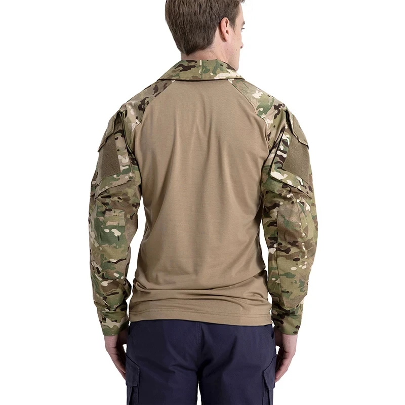Men's Outdoor Tactical Shirts Hiking Military T-Shirts Army CP Camo Hunting Clothes Climbing Shirt Camping Tops Wear-resisting