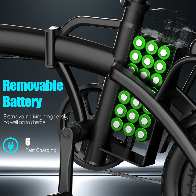 500W G11 Electric Bicycles Ebike E-Bike For Adults, 3-Riding Modes, 14' Foldable Ebike, With Charger And Battery, MAX Speed 19.9 MPH, Rear Disc Brakes, With A Basket And Lock, Durable And Lightweight Frame, All-Terrain Foldable Ebike