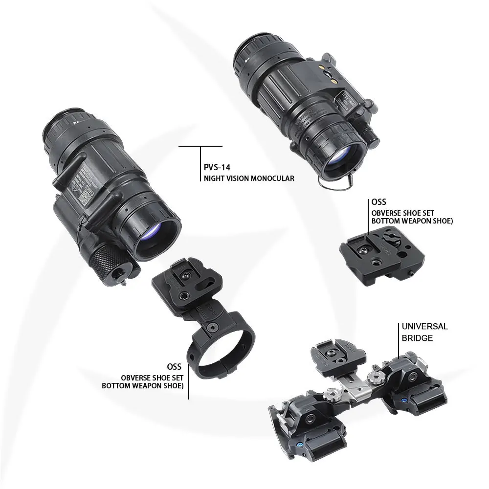 SOTAC Tactical New Universal RQE Dual Bridges NVG Mount PVS-14 Night Vision Bridge Mount Dovetail Conversion Adapter Tacti