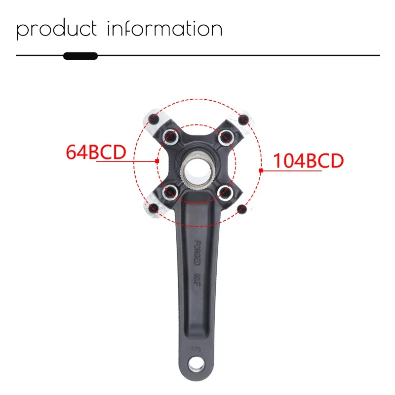 Mountain Bike Crankset 1x8/9/10/11/12Speed 170/175mm 32/34/36/38/40/42T Hollow Four Nails Chainring With Bottom Bracket BB68BB52