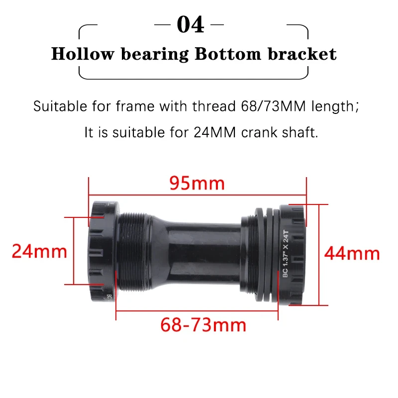 Mountain Bike Crankset 1x8/9/10/11/12Speed 170/175mm 32/34/36/38/40/42T Hollow Four Nails Chainring With Bottom Bracket BB68BB52