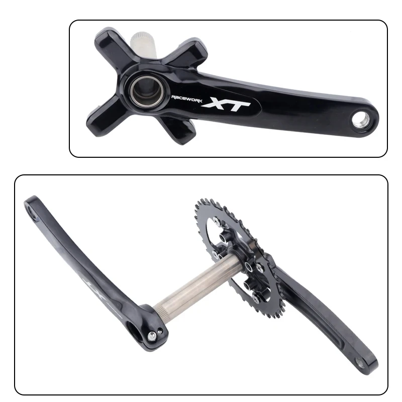 Mountain Bike Crankset 1x8/9/10/11/12Speed 170/175mm 32/34/36/38/40/42T Hollow Four Nails Chainring With Bottom Bracket BB68BB52