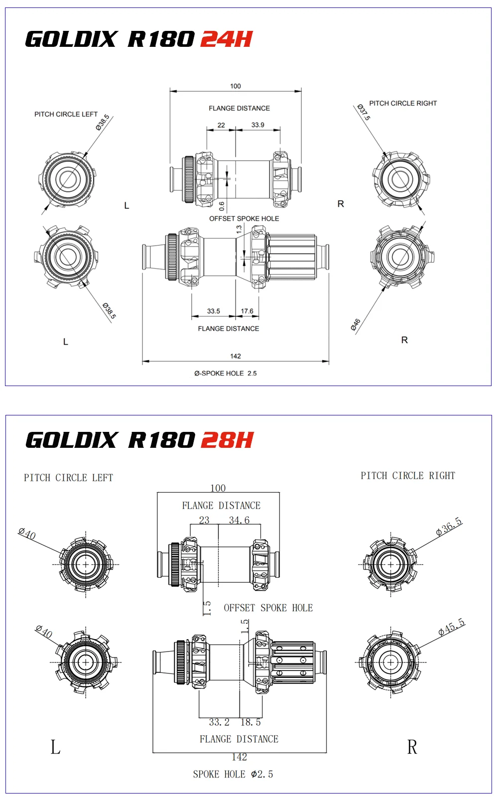 GOLDIX R180 24/28H Road Gravel Bike Hub 52T Ratchet Center Lock Disc Brake HG XDR 11-12 Speed Lightweight Bicycle Wheel Hubset
