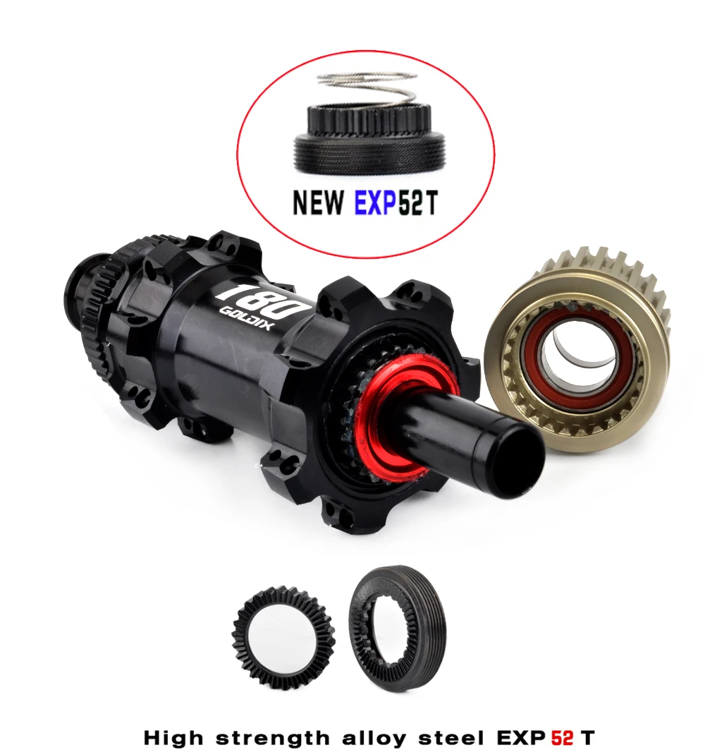 GOLDIX R180 24/28H Road Gravel Bike Hub 52T Ratchet Center Lock Disc Brake HG XDR 11-12 Speed Lightweight Bicycle Wheel Hubset