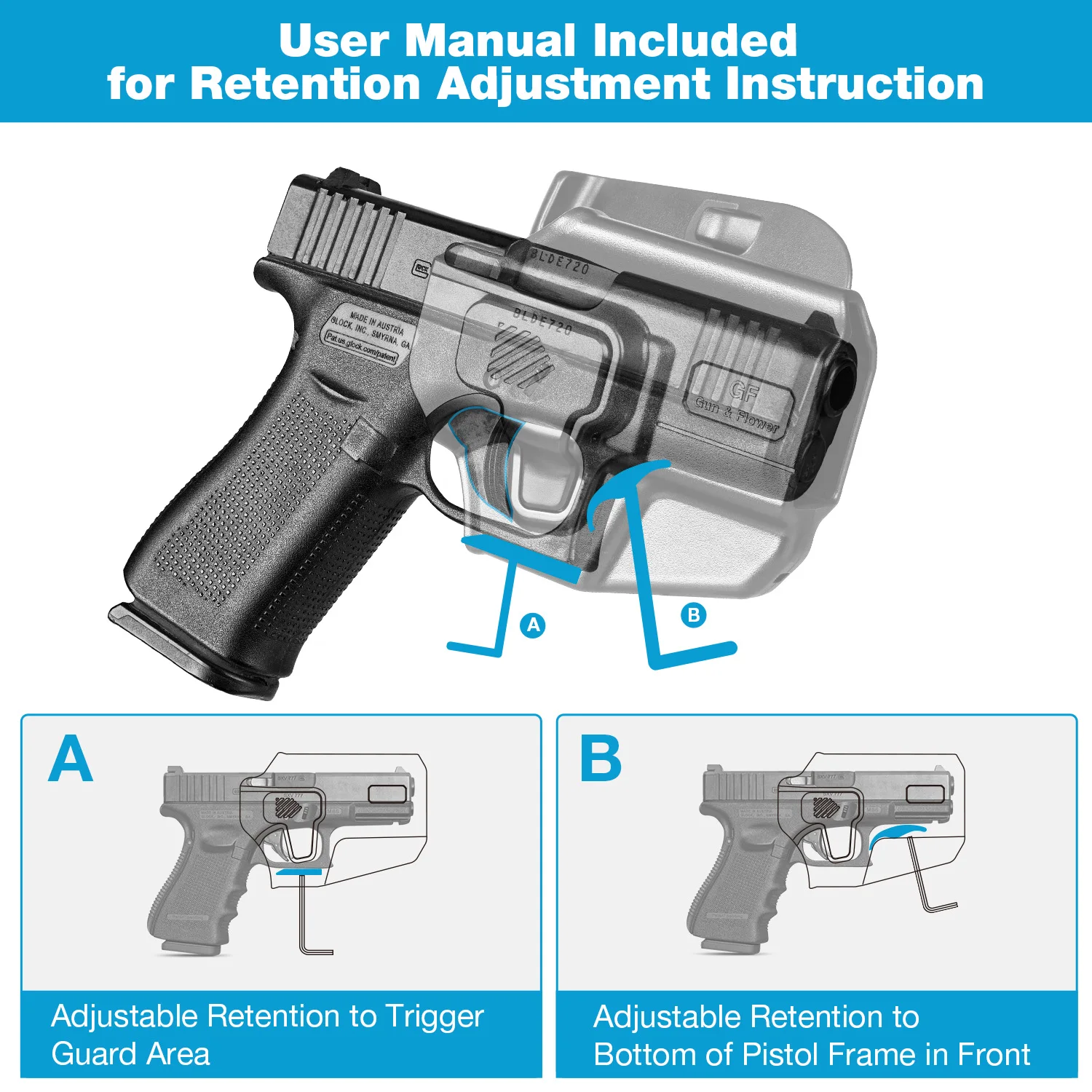 Universal Polymer OWB Holster for Glock/Taurus/Springfield/TARA/Walther/Ruger/S&W/Sig Sauer/CZ/SCCY Tactical Handgun Holder