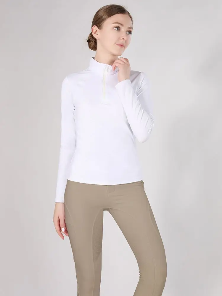 MXLLINA Button Zipper Horse Riding Pants Women Equestrian Leggings Breeches Competition Full Silicone Sports Tights Equipment