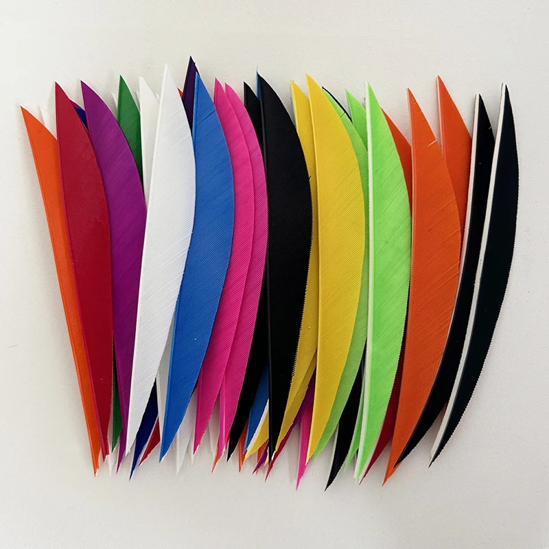 50 Pcs 5" IBOUNFOX Turkey Arrow Feather Shuttle Shape Archery Feather Fletching 5 Inch for Arrow Accessories -Right Wing