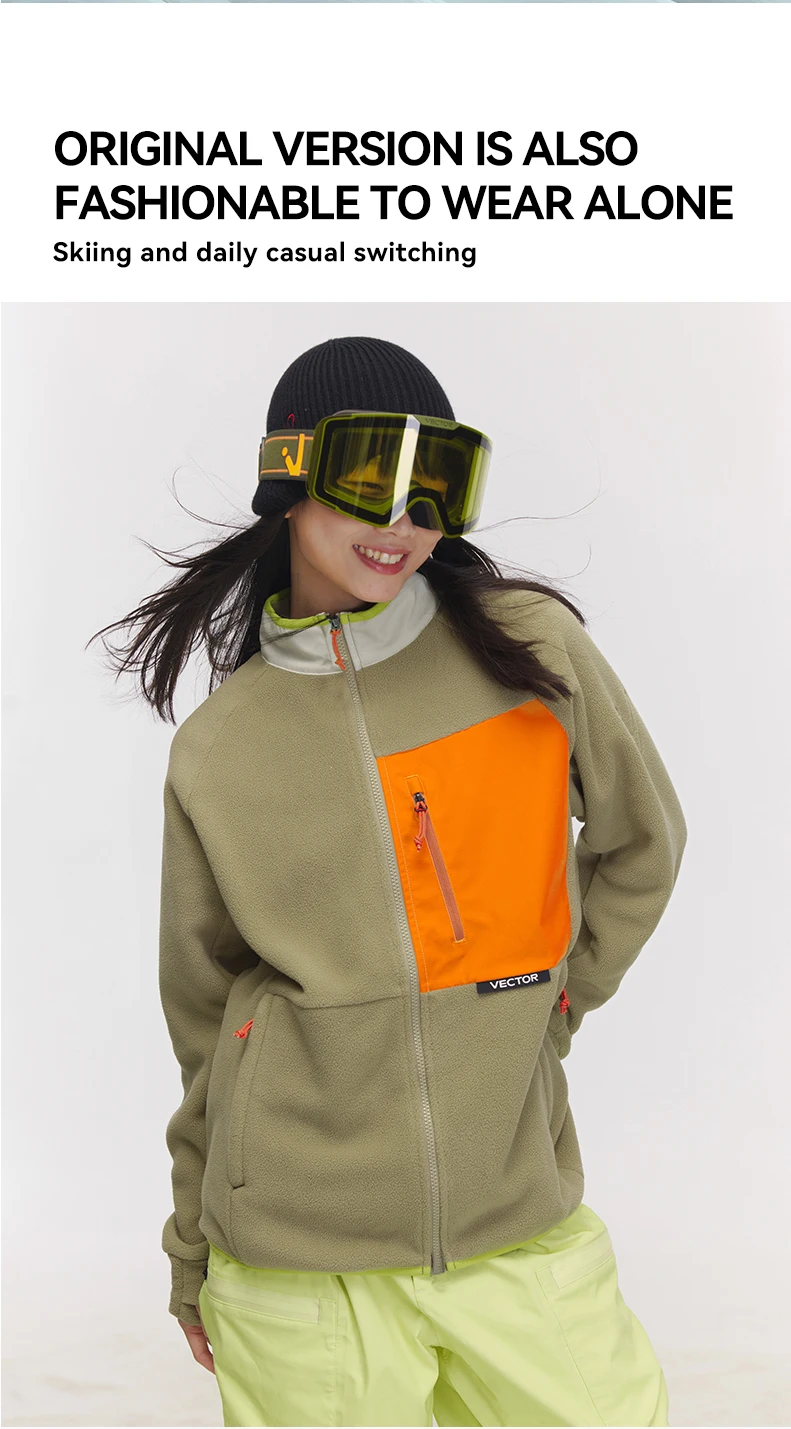 VECTOR Fleece Jacket Woman Autumn Winter Warm Coats Men Clothing 2023 Contrast Sleeve Sweatshirt Coats Color Outdoor Jakcets