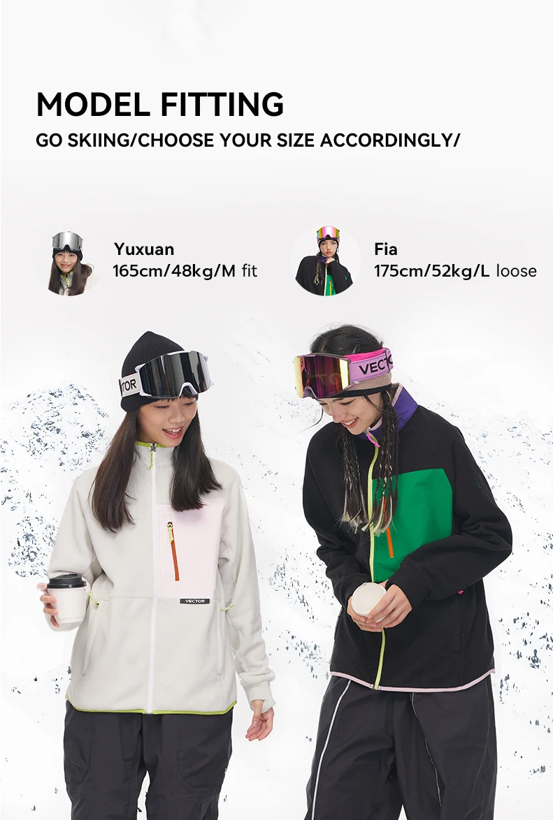 VECTOR Fleece Jacket Woman Autumn Winter Warm Coats Men Clothing 2023 Contrast Sleeve Sweatshirt Coats Color Outdoor Jakcets