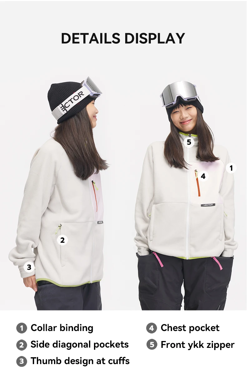 VECTOR Fleece Jacket Woman Autumn Winter Warm Coats Men Clothing 2023 Contrast Sleeve Sweatshirt Coats Color Outdoor Jakcets