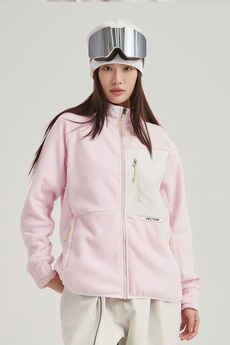 VECTOR Fleece Jacket Woman Autumn Winter Warm Coats Men Clothing 2023 Contrast Sleeve Sweatshirt Coats Color Outdoor Jakcets