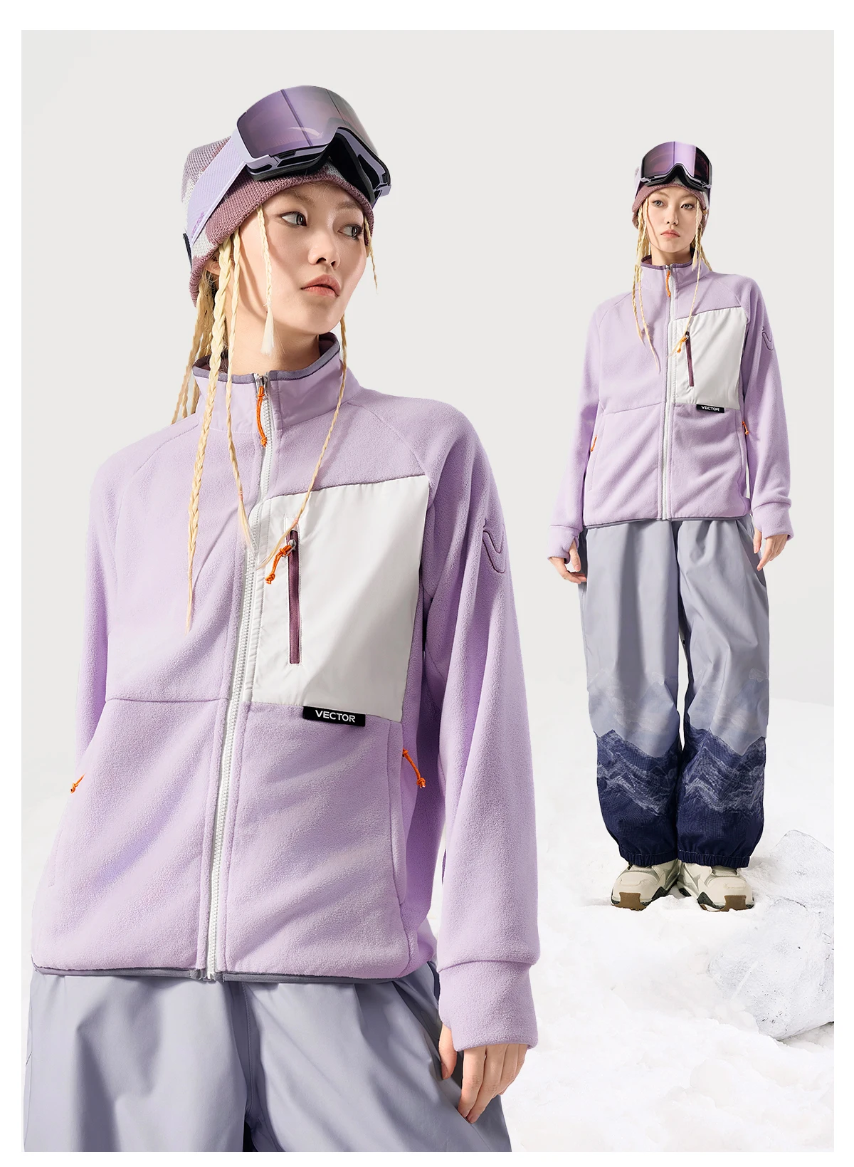 VECTOR Fleece Jacket Woman Autumn Winter Warm Coats Men Clothing 2023 Contrast Sleeve Sweatshirt Coats Color Outdoor Jakcets