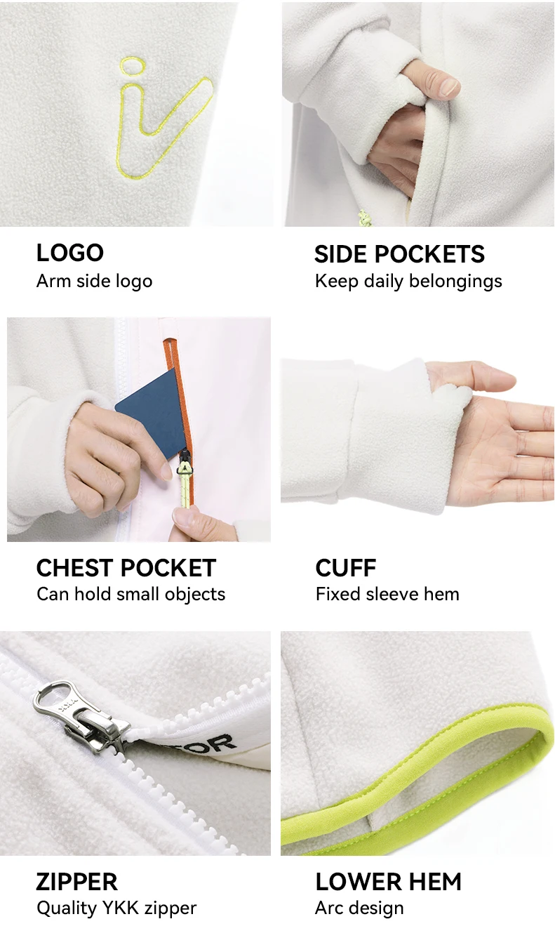 VECTOR Fleece Jacket Woman Autumn Winter Warm Coats Men Clothing 2023 Contrast Sleeve Sweatshirt Coats Color Outdoor Jakcets