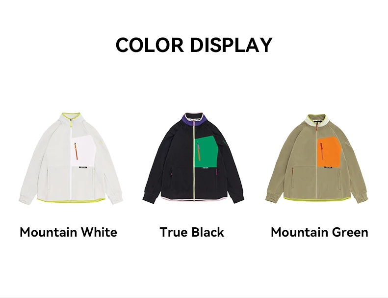 VECTOR Fleece Jacket Woman Autumn Winter Warm Coats Men Clothing 2023 Contrast Sleeve Sweatshirt Coats Color Outdoor Jakcets