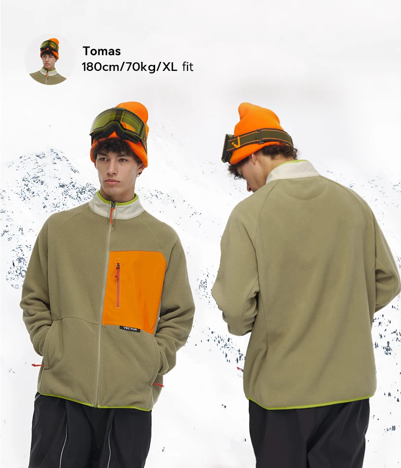 VECTOR Fleece Jacket Woman Autumn Winter Warm Coats Men Clothing 2023 Contrast Sleeve Sweatshirt Coats Color Outdoor Jakcets