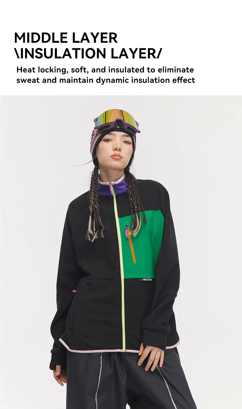 VECTOR Fleece Jacket Woman Autumn Winter Warm Coats Men Clothing 2023 Contrast Sleeve Sweatshirt Coats Color Outdoor Jakcets