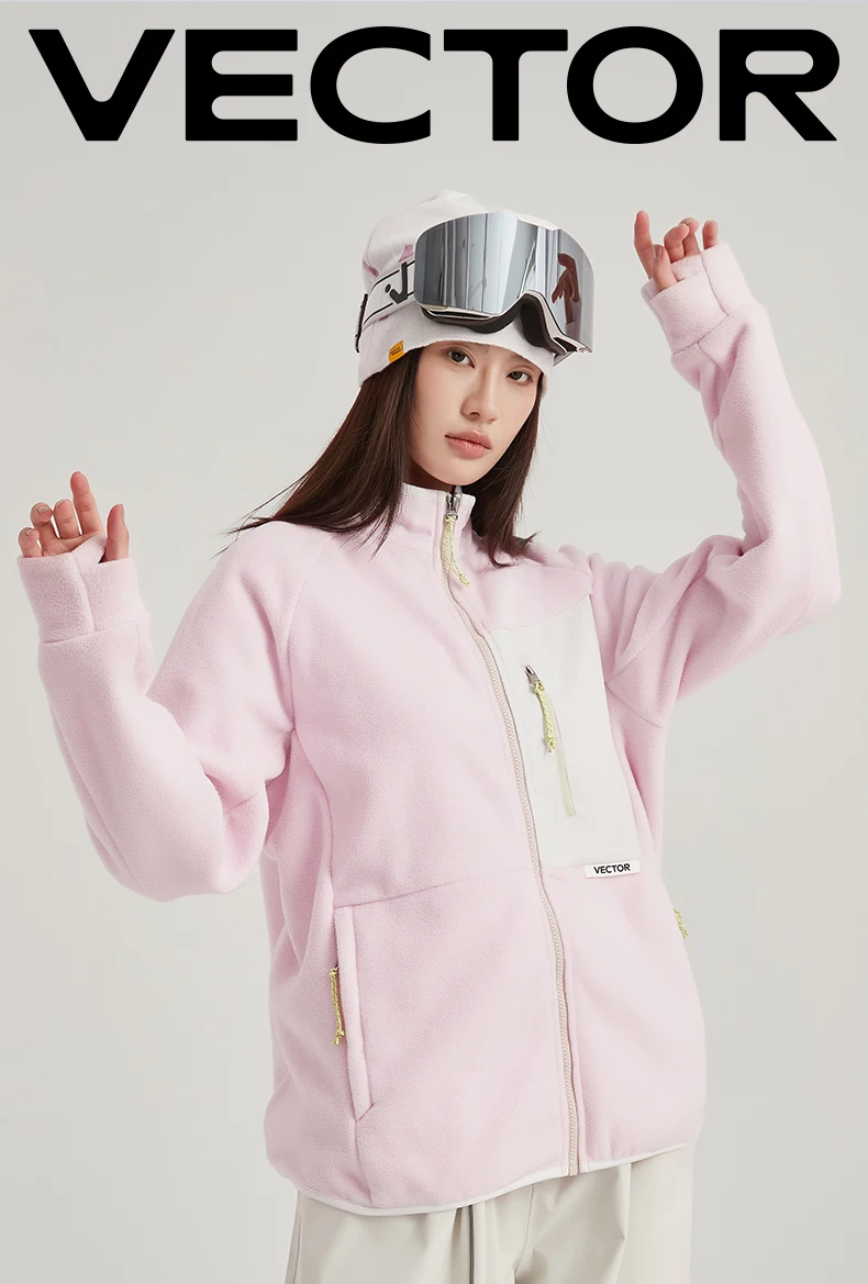 VECTOR Fleece Jacket Woman Autumn Winter Warm Coats Men Clothing 2023 Contrast Sleeve Sweatshirt Coats Color Outdoor Jakcets