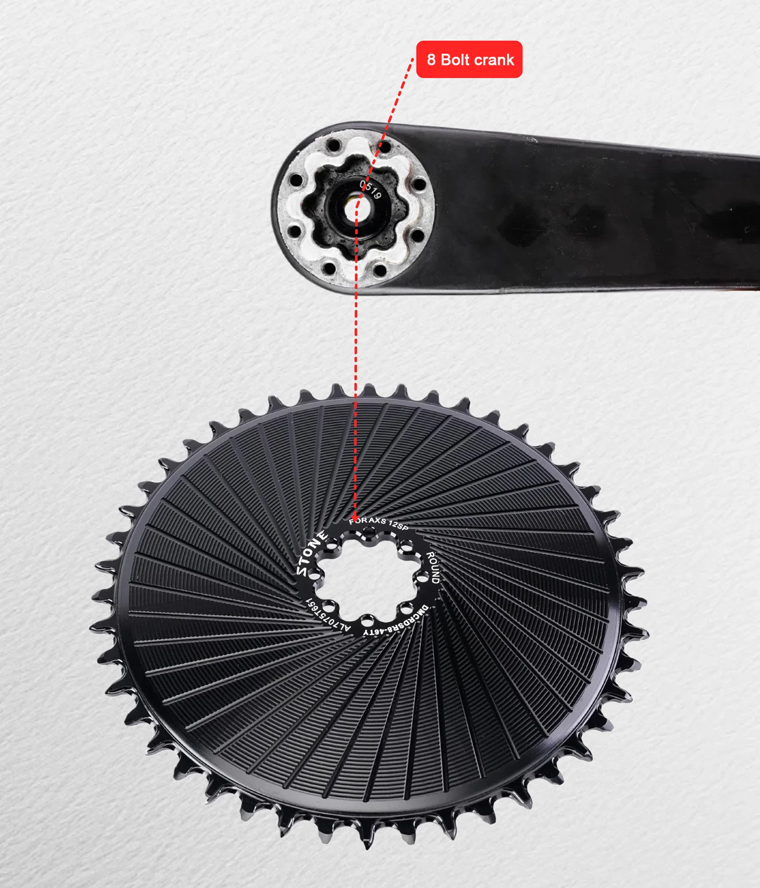 Stone Road Bike Gravel Direct Mount Chainring 8 Bolts SR8 for Etap AXS FORCE RED 12 Speed Cranks ChainWheel Narrow Wide Teeth