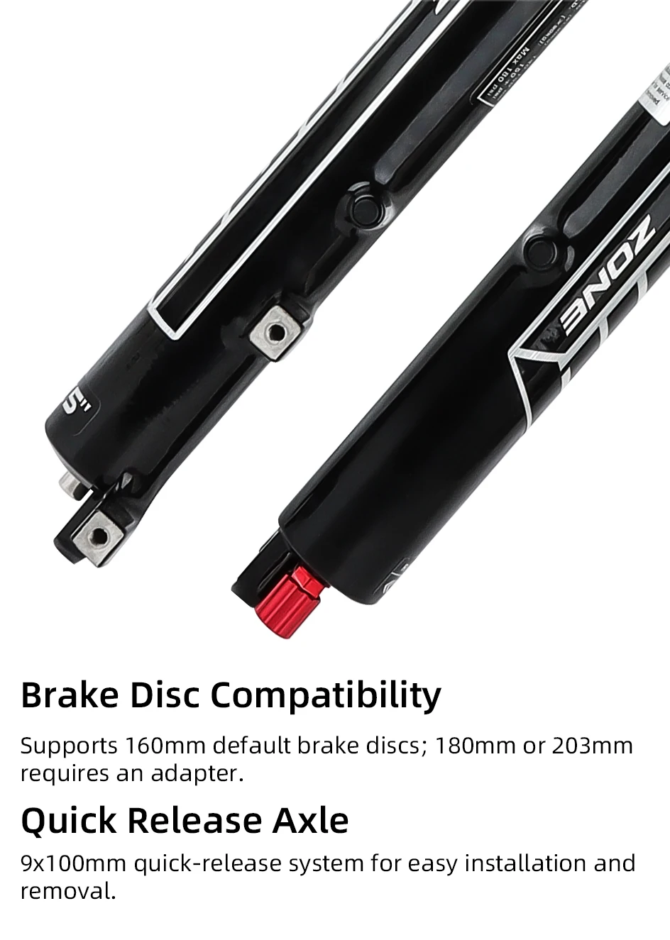 BOLANY Double Crown Bicycle Air Fork 27.5 29 inch MTB Air Suspension 9x100mm Quick Release Bike Fork for Mountain Bike