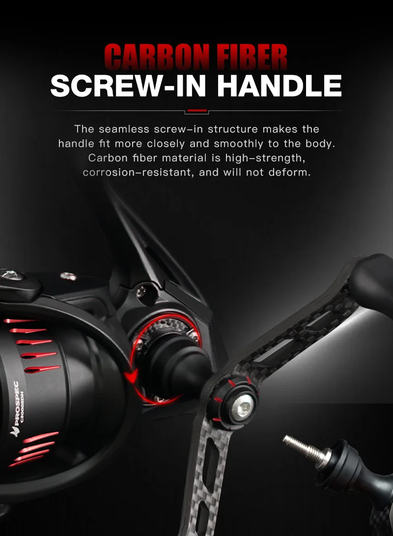 Seasir P-Series Prospec Carbon Fiber Spining Reel 9Kg Max Drag 8+1BB 5.2:1/6.2:1 Freshwater Saltwater Fishing Reel