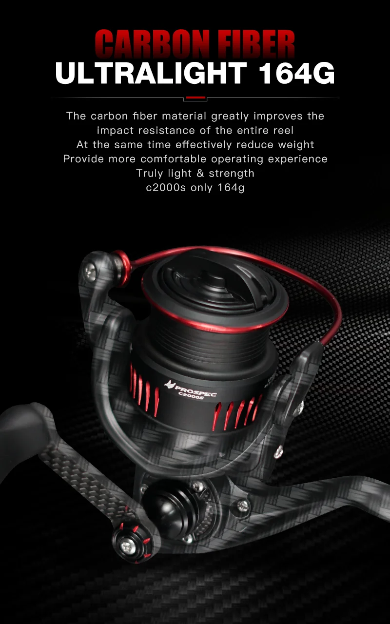 Seasir P-Series Prospec Carbon Fiber Spining Reel 9Kg Max Drag 8+1BB 5.2:1/6.2:1 Freshwater Saltwater Fishing Reel