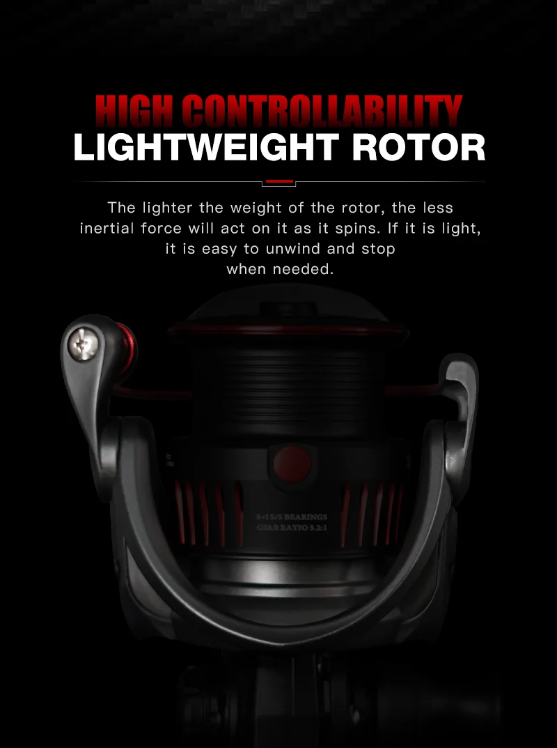 Seasir P-Series Prospec Carbon Fiber Spining Reel 9Kg Max Drag 8+1BB 5.2:1/6.2:1 Freshwater Saltwater Fishing Reel