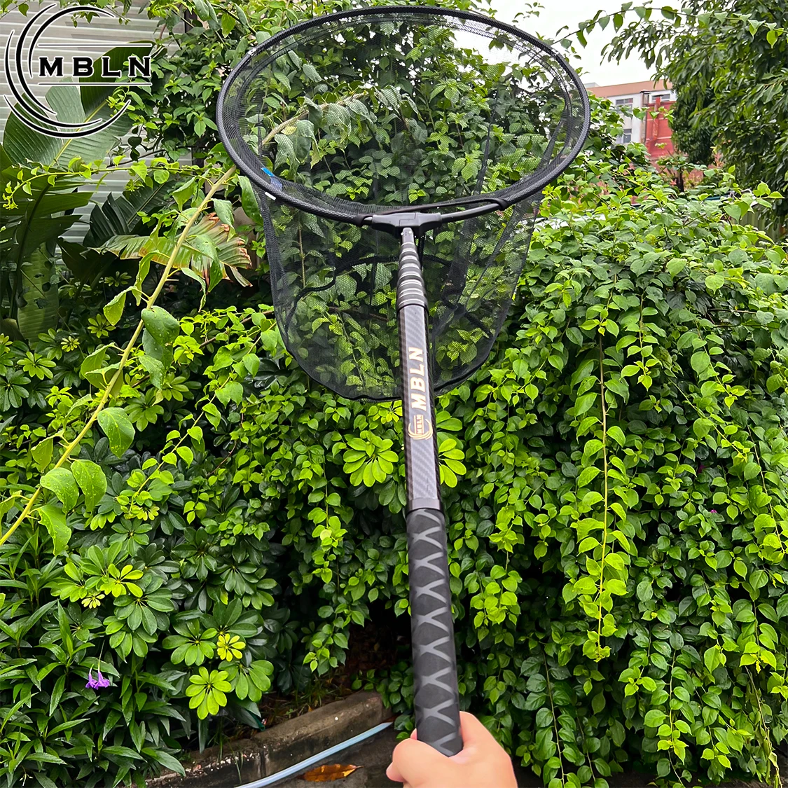 MBLN Carbon Fiber Shovel Net, 3M Telescopic Pole, 45CM Net Head, Folded Length 58.5CM, Double-Layer Carbon Fiber, Positionable