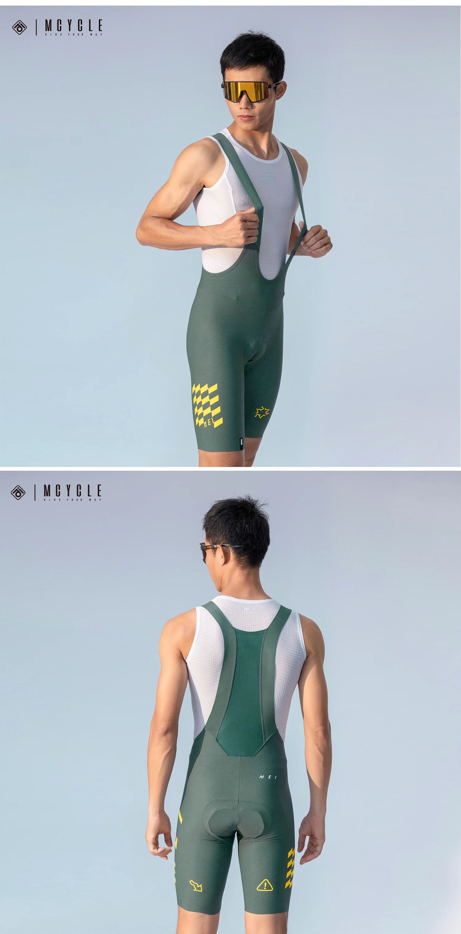 Mcycle Unisex Cycling Bib Shorts New Arrival Breathable Padded Seamless Bike Tights for Sports Entertainment