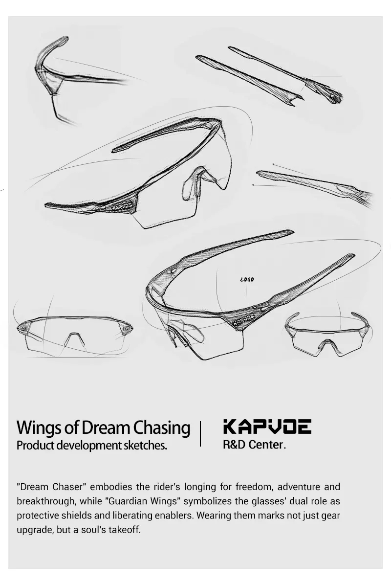 Kapvoe HD Photochromic Cycling Glasses Lighteight UV400 Sunglasses for Men Women Bike MTB Outdoor Eyewear Riding Driving Running