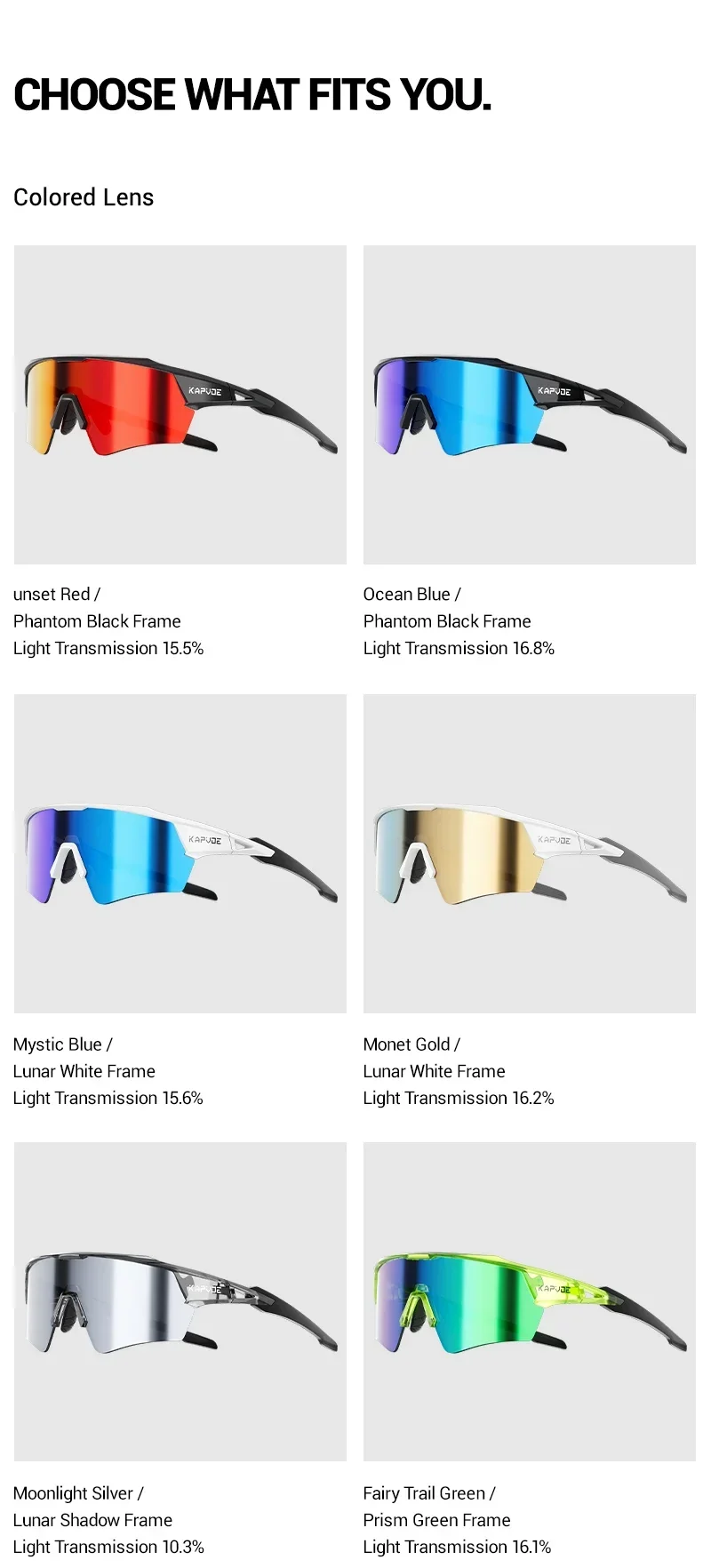 Kapvoe HD Photochromic Cycling Glasses Lighteight UV400 Sunglasses for Men Women Bike MTB Outdoor Eyewear Riding Driving Running