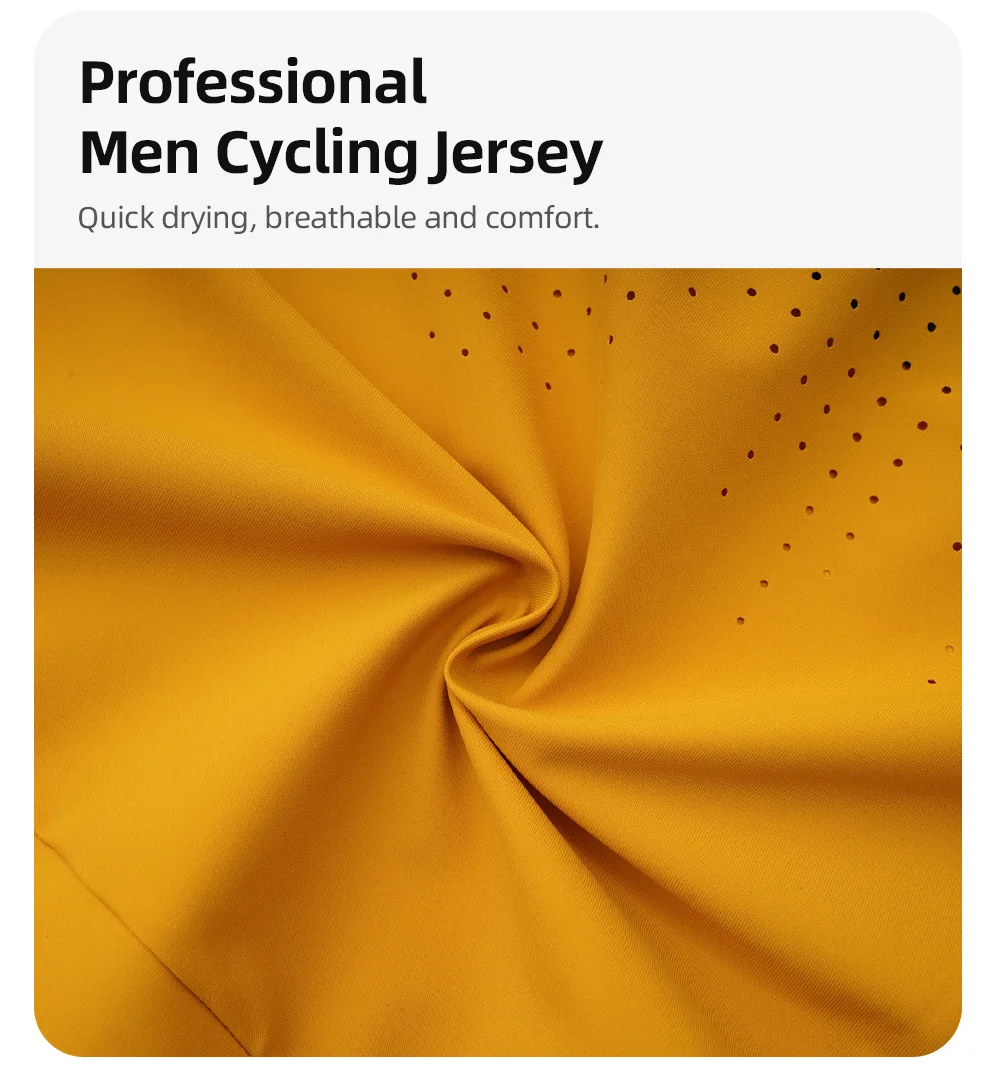 ThinkRider Men Cycling Jersey Short Sleeve Reflective Summer Shirt Downhill Jersey Pro Team Mountain Bicycle Clothing