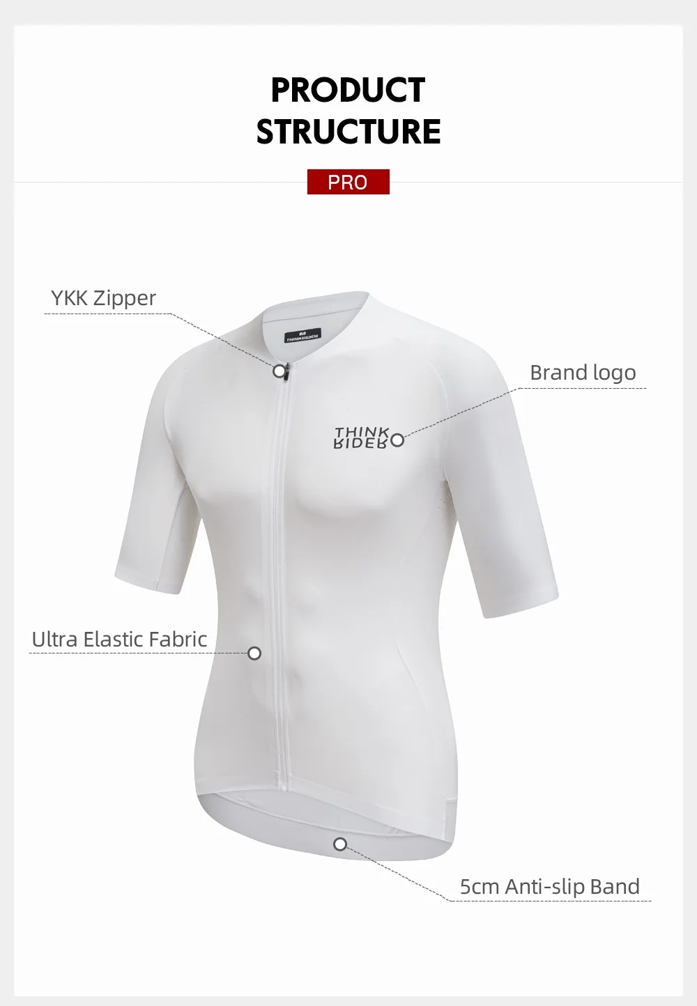 ThinkRider Men Cycling Jersey Short Sleeve Reflective Summer Shirt Downhill Jersey Pro Team Mountain Bicycle Clothing