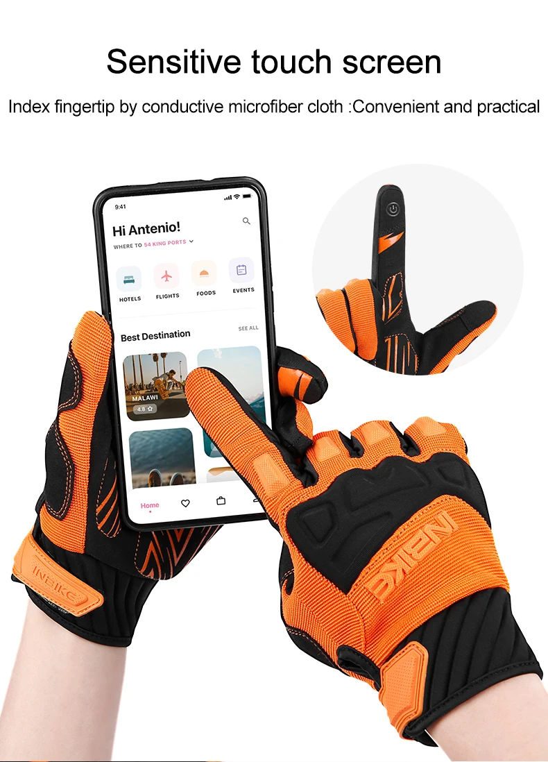 INBIKE Men's Cycling Gloves Touchscreen MTB Cycling Bicycle Riding Gloves for Men Bike Sports Gloevs Motorcycle MTB Accessories