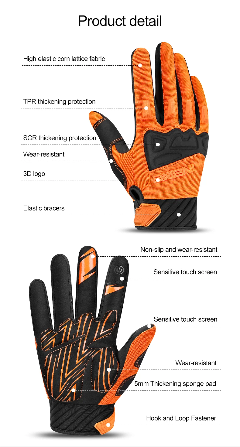 INBIKE Men's Cycling Gloves Touchscreen MTB Cycling Bicycle Riding Gloves for Men Bike Sports Gloevs Motorcycle MTB Accessories