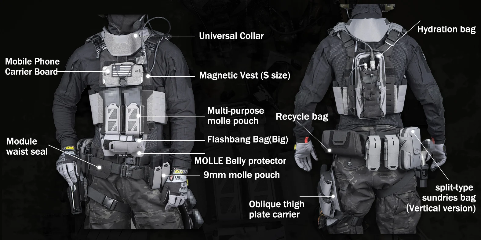 DMGear FCSK Gilet Tactique Mont Molle Accessoire Mont Plaque Arrière Hommes et Femmes Tactique En Plein Air Chasse Jeu Produits