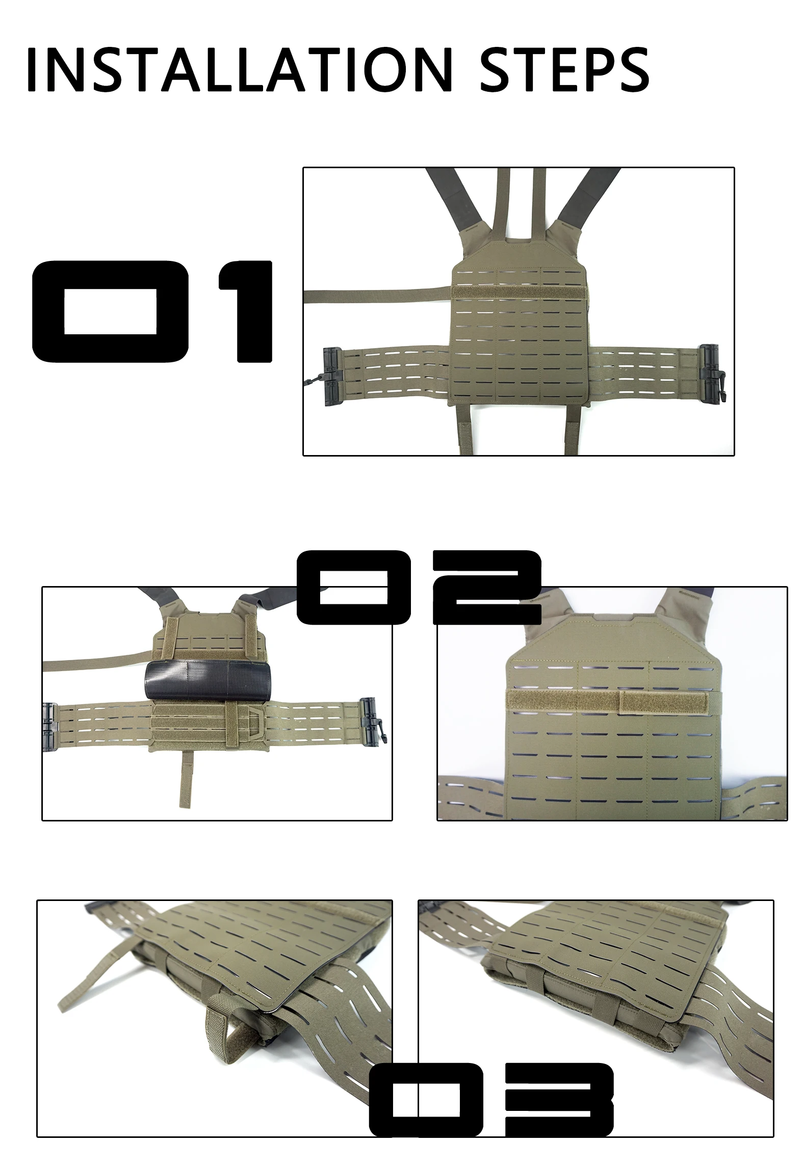 DMGear FCSK Gilet Tactique Mont Molle Accessoire Mont Plaque Arrière Hommes et Femmes Tactique En Plein Air Chasse Jeu Produits
