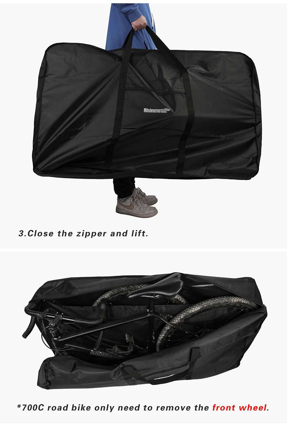 Rhinowalk Bigycle Storage Bag MTB Carrying Bag 27.5 Inch 700c Road Bike Thicken Bike Carrying Box Protective Cover Accessories