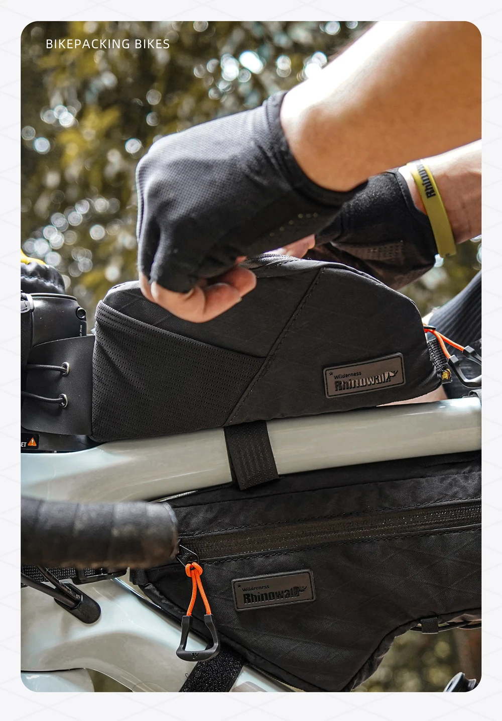 Rhinowalk Bike Frame Bag Water-Resistant Bicycle Top Tube Bag Screw Or Strap Fixing Cycling Storage Luggage For Mtb&Road Bike